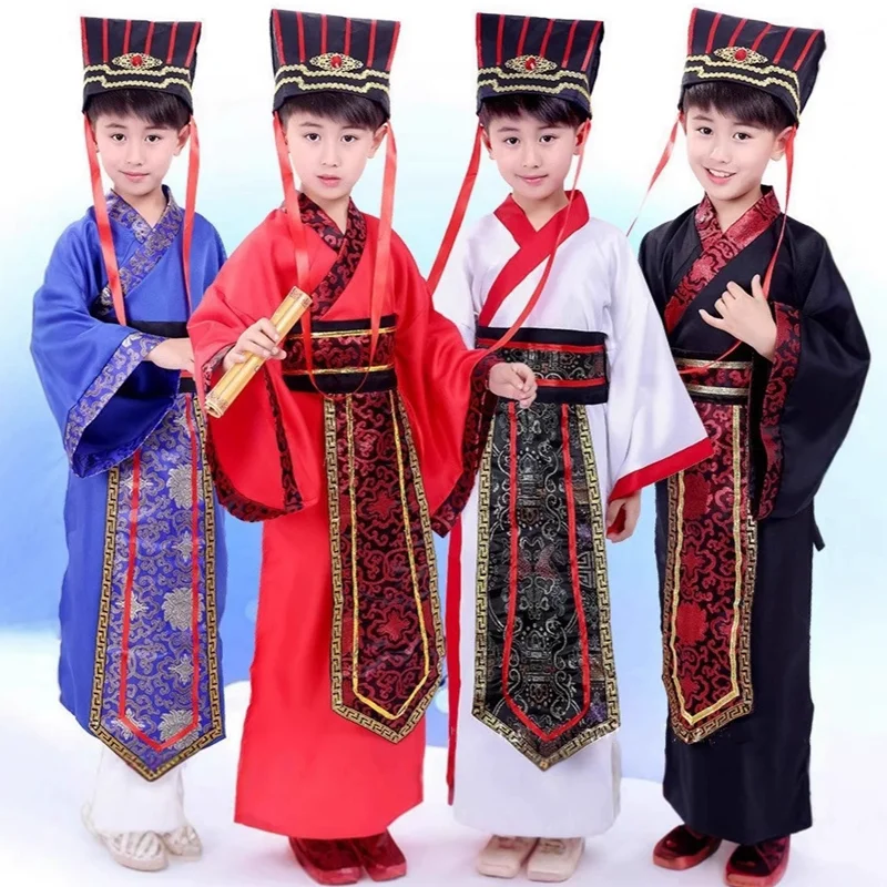 Children Hanfu Costumes Baby Dress Set Boy Cosplay Ancient Perform Stage Outfit Kids Tang Suit Traditional Chinese Clothing