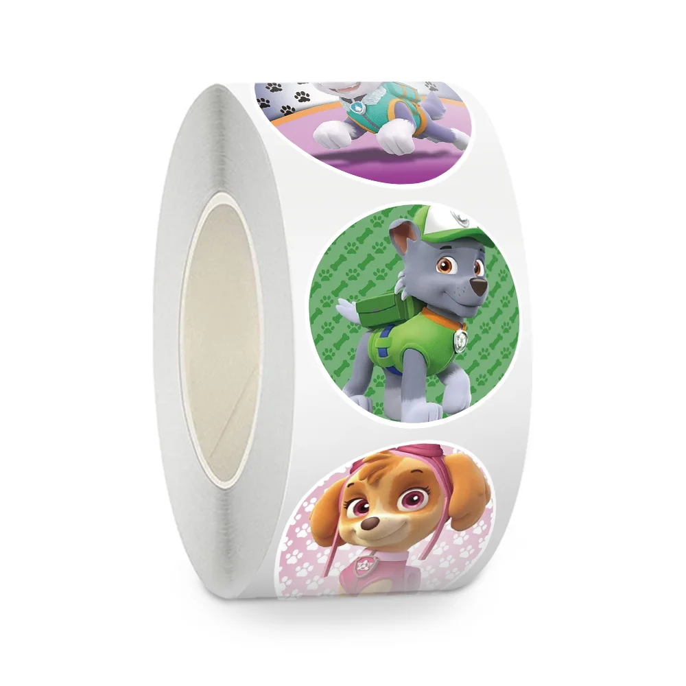 500PCS Cartoon PAW Patrol Sealing Stickers Roll Cute Ryder Marshall Anime Decals Waterproof Graffiti Phone Case Laptop Stationer