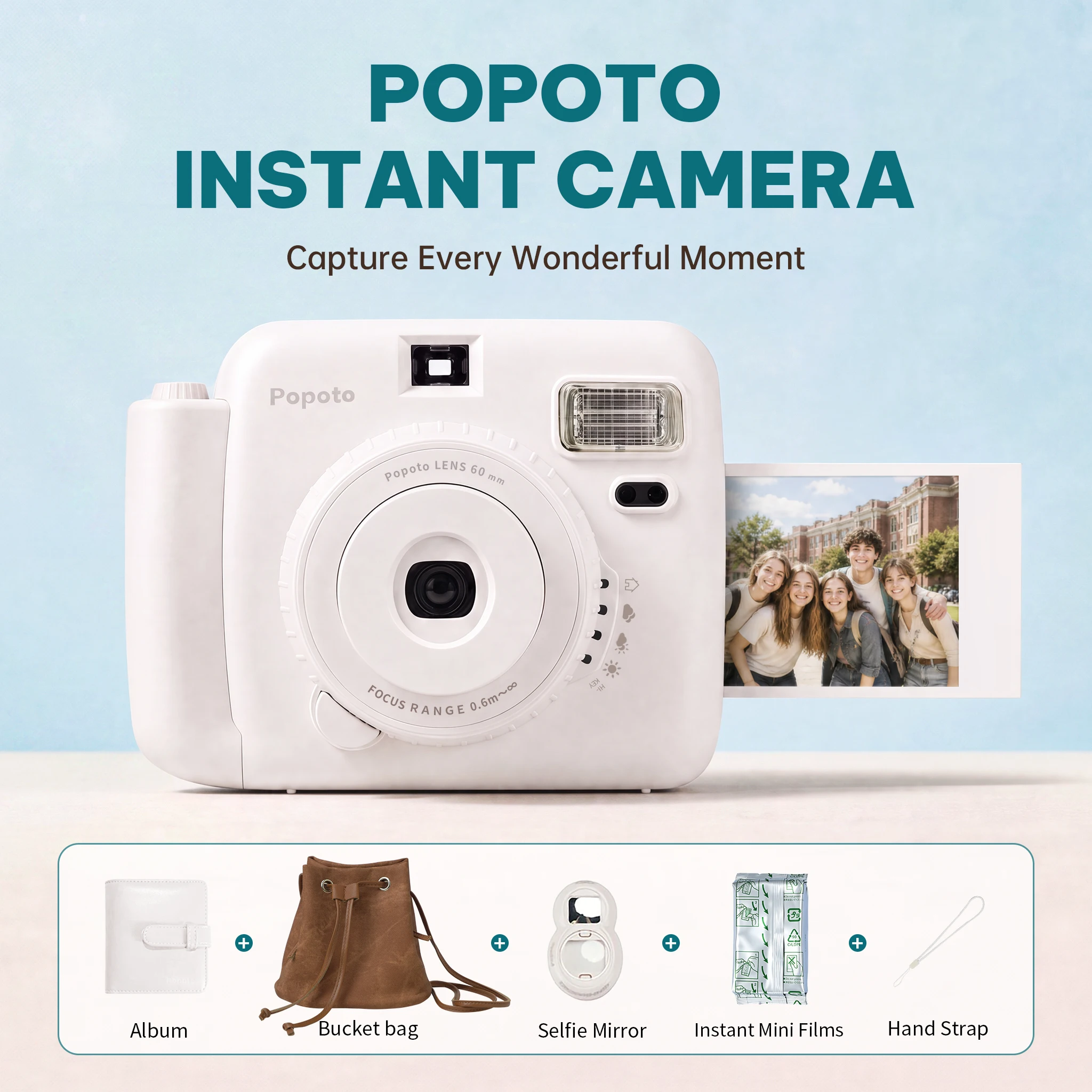 Popoto instant camera is good for taking group photos and captures vibrant, retro-style images.