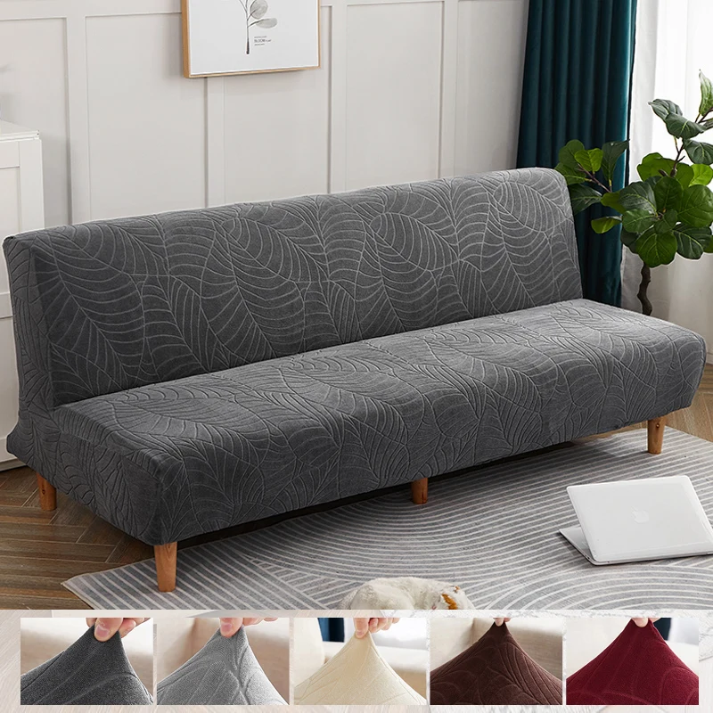 Sofa Bed Cover Armless Sofa Cover For Living Room Plaid Straight Sofa Cover Slipcover Futon Cover For Home Covers Elastic 1PCS