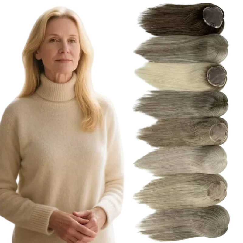 

Накладка для волос из натуральных человеческих волос | Монофиламентная основа | Ручная работа | Высокая плотность | Без коротких волос | Разноцветные/разноразмерные