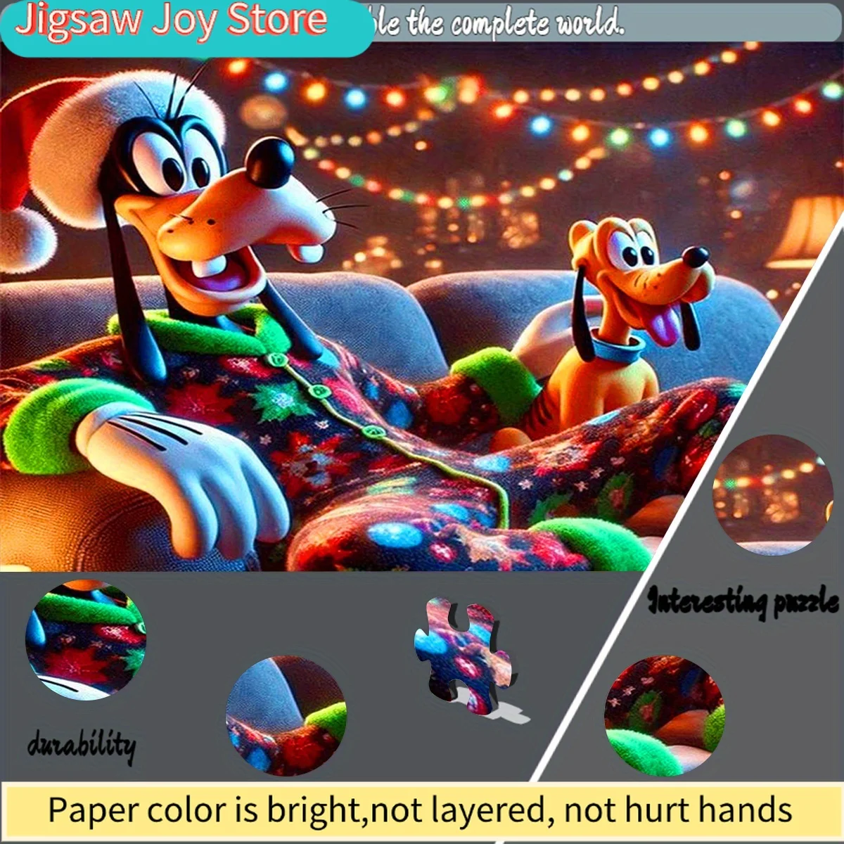 Disney/Disney Papierpuzzle, DIY-Weihnachtspuzzle – Heimfreizeit und interaktiver Spaß für Freundestreffen, festliche Anlässe