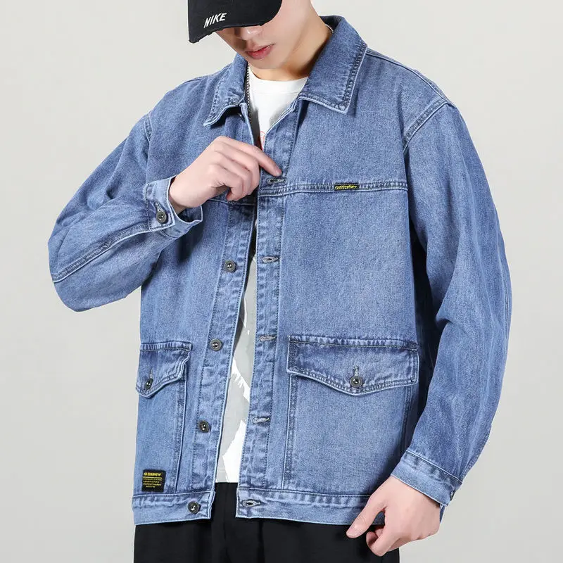 Men's Denim Jacket New Style Spring and Autumn Trendy Loose Large Size Versatile Fashion Brand Work Jacket Top Jacket WJ447