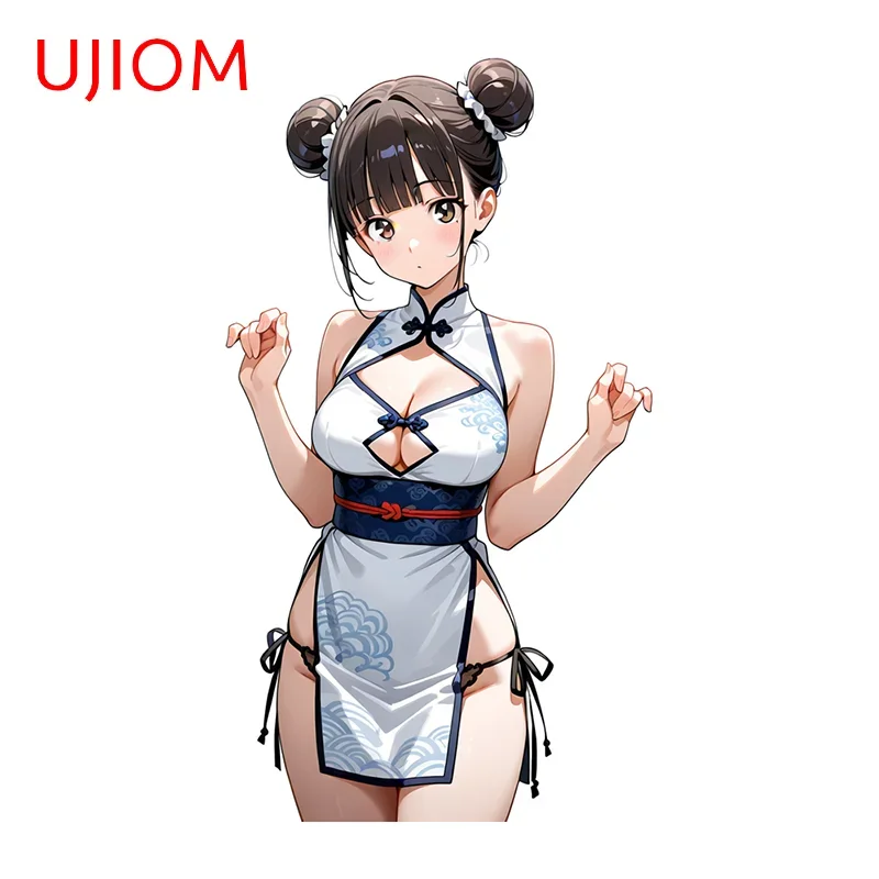 UJIOM Kawaii Artistic Cheongsam Girl Wall Sticker Fashionable Novelty Scratch Proof Picture Decal Attractive Living Home Decor