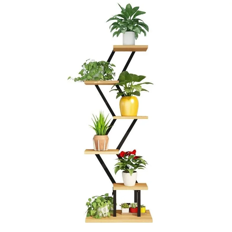 

Indoor sitting room balcony iron art trapezoidal flowerpot frame multilayer floor type hanging basket more meat