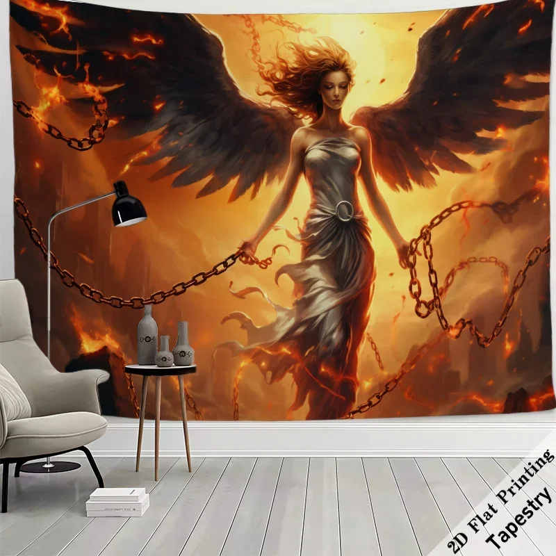 Epic Angel Goddess Fantasy Tapestry Wall Hanging Mythological Dark Art Decor Print