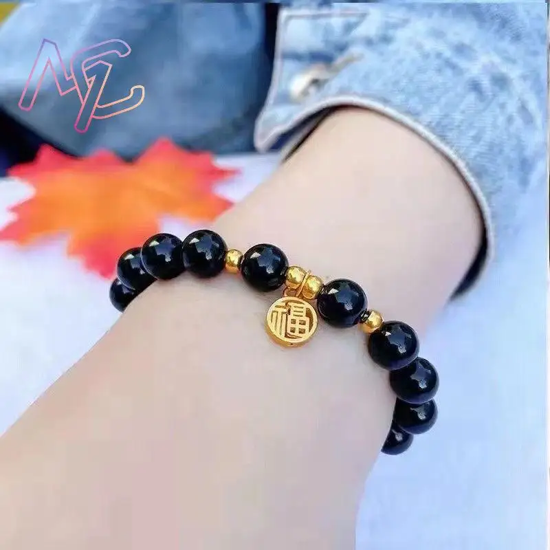 Natural Jade Beads Bracelet Amulet Designer Carved Real Jewelry Bangle Agate Fashion Accessories Talismans Gifts for Women