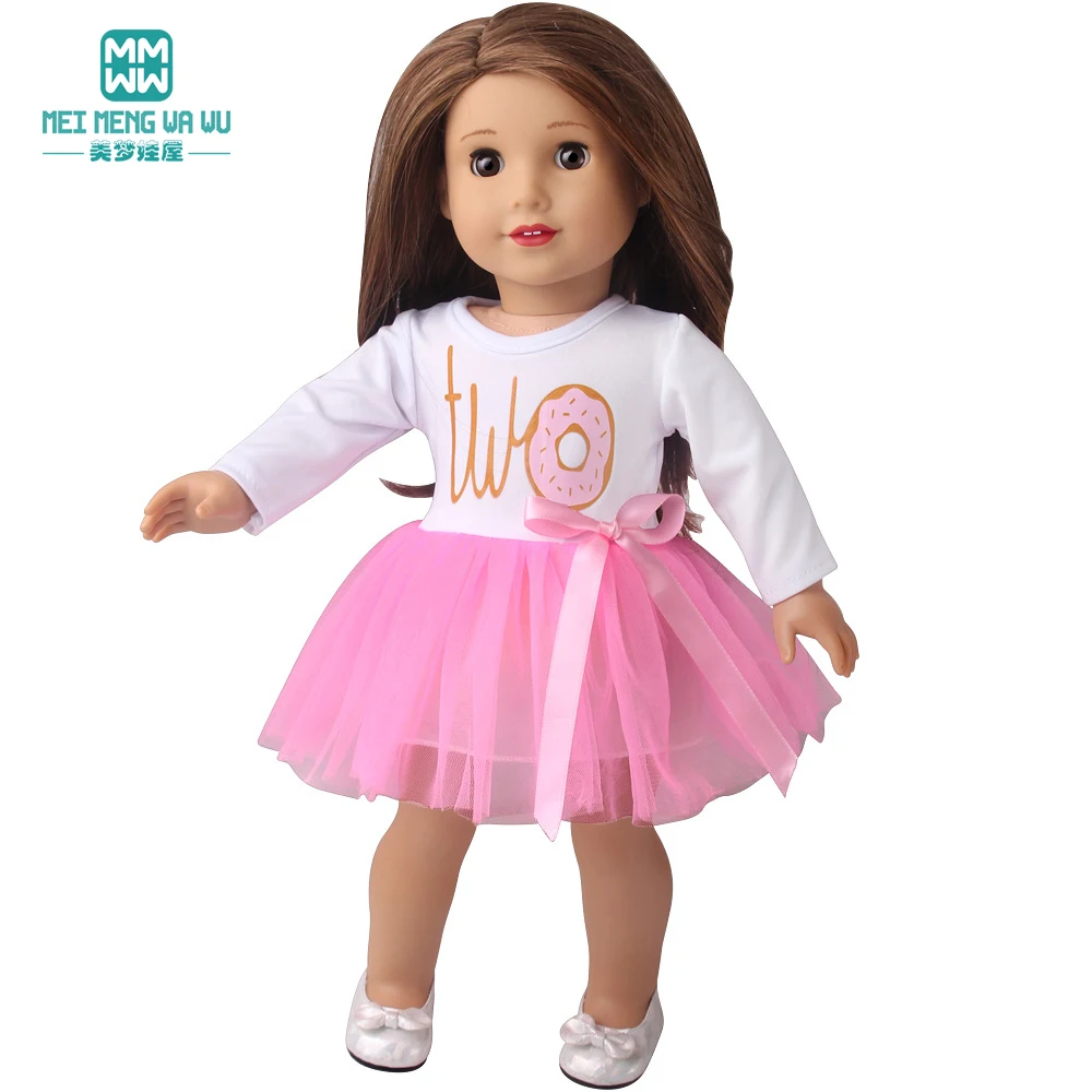 Puppe Kleidung Fit 45cm Spielzeug Amerikanische Puppe Mode Cartoon Gaze Kleid Hemd Hosen Schuhe Mädchen Geschenke – Detail 15