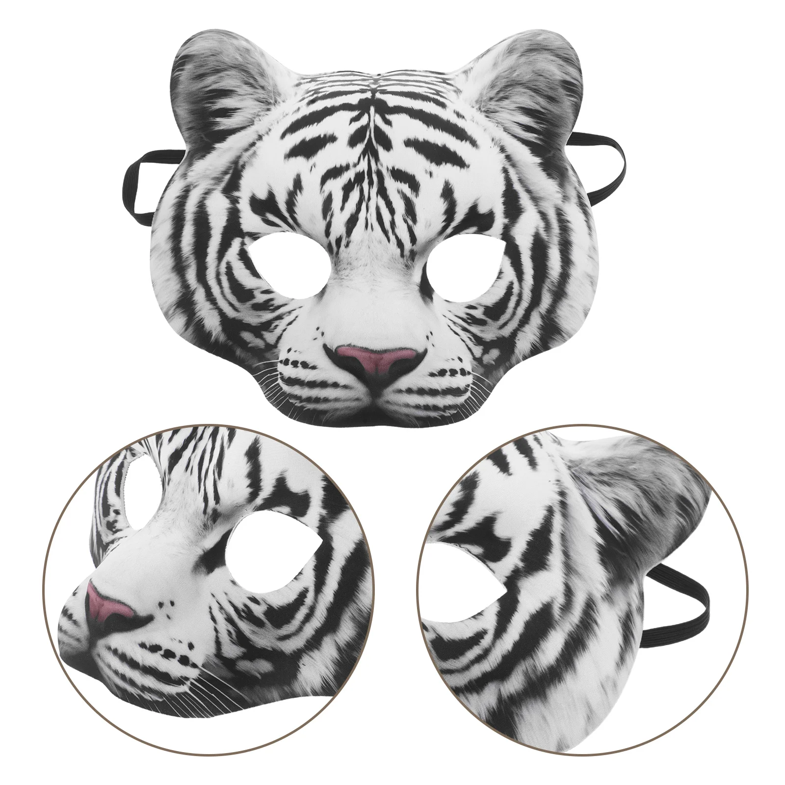 

Half Face Eva Tiger Mask for Adults Realistic Lightweight Animal Mask for Carnival Cosplay Masquerade Party Photo Prop