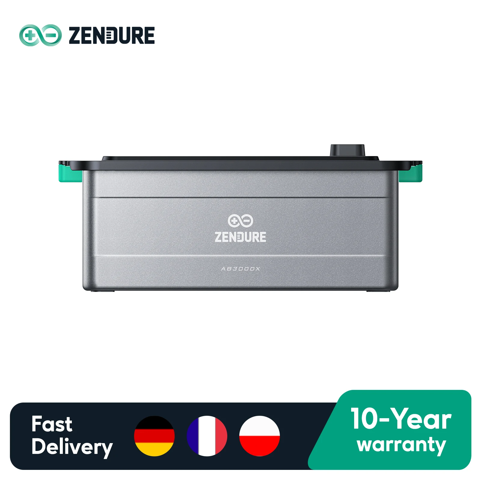 Zendure Solar Flow AB3000X 2880Wh LFP4 17,28 kWh Capacité extensible max. Système d'extinction d'incendie par aérosol à fonction auto-chauffante IP65, installation facile, utilisation solaire Flow