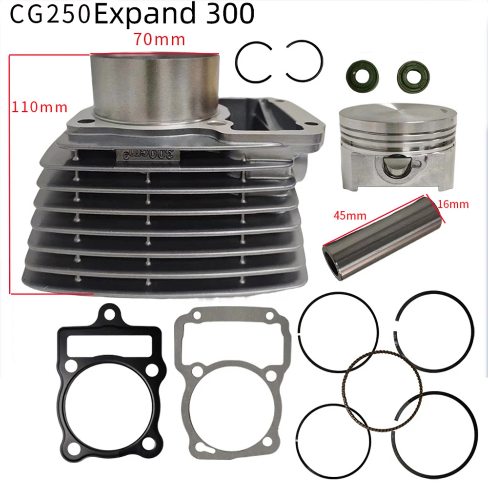 

Motorcycle Cylinder Head Assembly 7mm Big Bore Cylinder Block Kit For Zongshen CG250 CG300 Motorcycle Engine Parts Piston Group