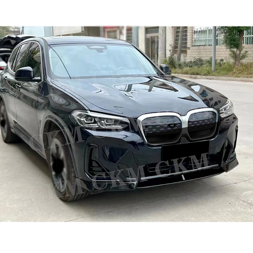 

Car Front Bumper Lip Spoiler Side Splitters Flaps ABS Styling Body Kits Accessories for BMW IX3 2022+