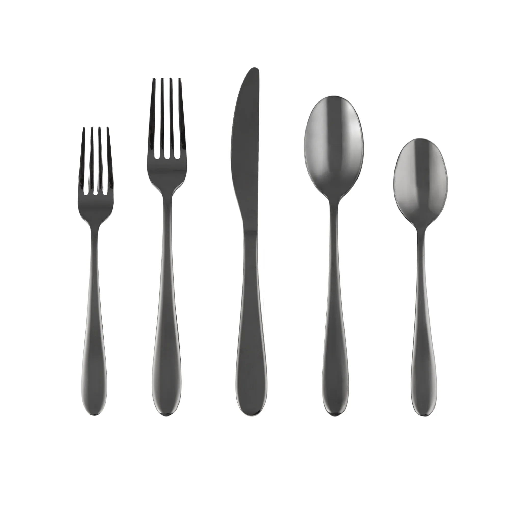 

20-Piece Flatware Set (Service for 4)，Black Finish