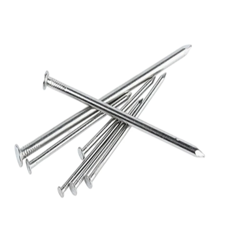 304 Stainless Steel round Wire Nails Anti-Rust Hardened Flat Head Wood Nails for Home Decoration And Carpentry Construction