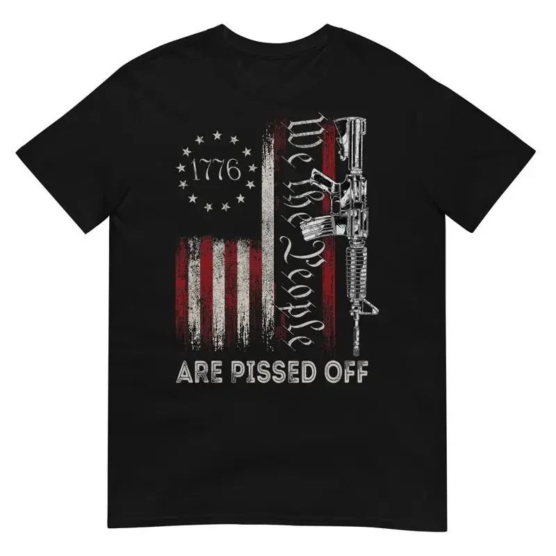 We The People Are Pissed Off Vintage Us America Flag Guns T Shirt