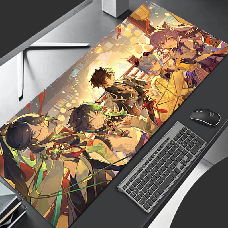 Mousepad Computer Gaming Accessories Keyboard Pad Office PC Rubber Mouse Pad Decoracion Desk G-genshin Impact Xianyun Mouse Mat