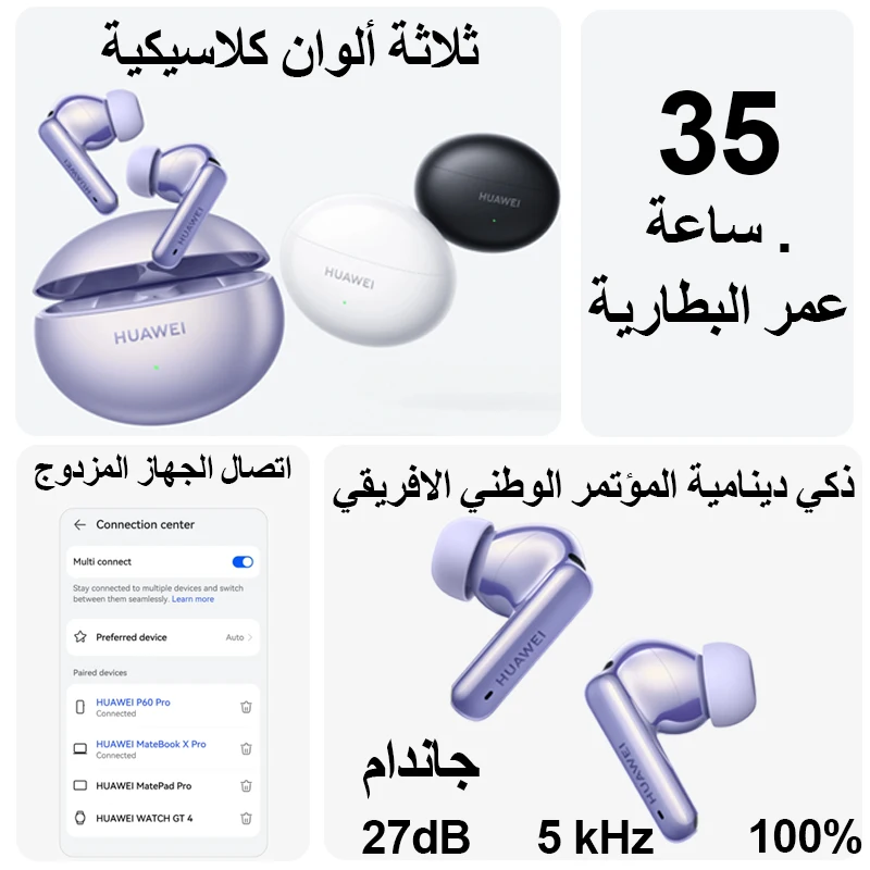 HUAWEI FreeBuds 6i True Wireless In-ear Earphones, Bluetooth Earbuds, Saudi Version with Local Warranty, Delivery from Riyadh