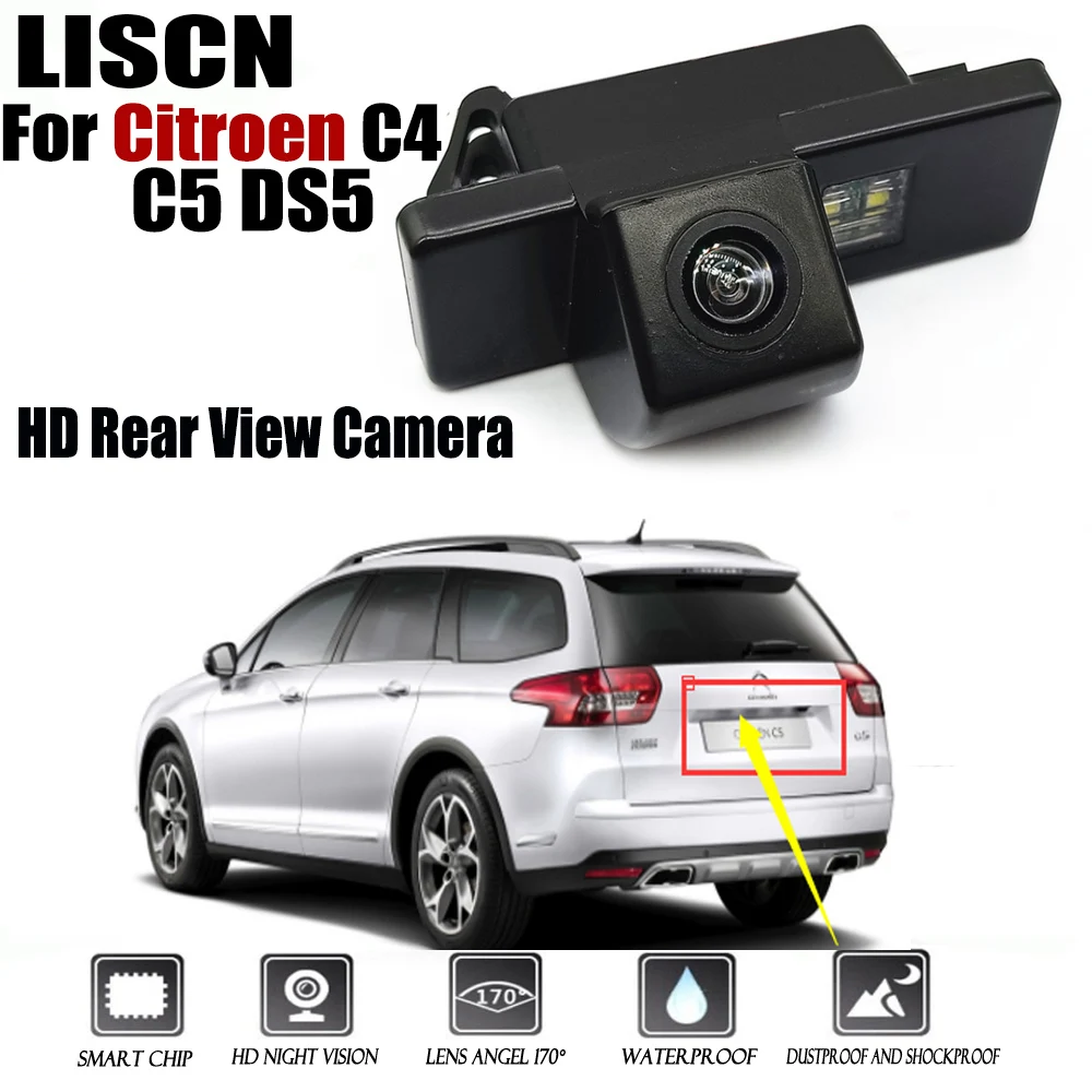 Reverse Camera For Citroen C4 C5 DS5 / CCD Night Vision RCA Rear View Camera License Plate Camera / Back Up Camera