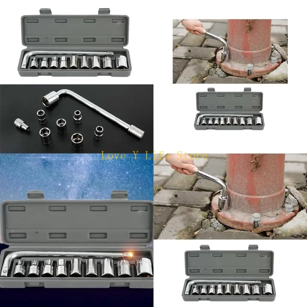 

L74C 10pcs Socket Harench Set с 8-21 мм рукава набор инструментов для ремонта автомобиля