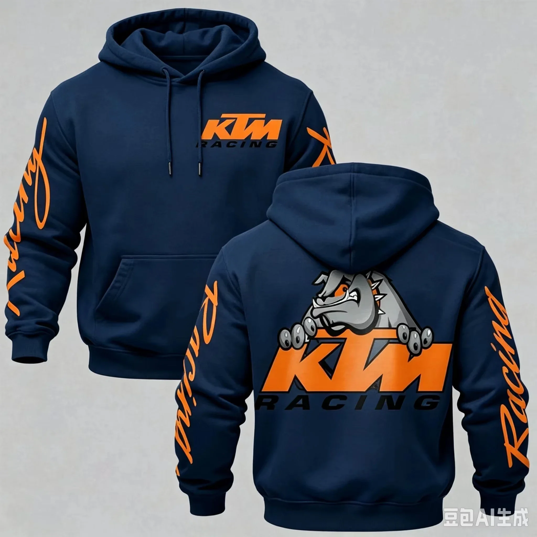 Men's Autumn/Winter Sports Hoodie KTM Racing Motorcycle Pattern Loose Fit Pullover Sweatshirt Streetwear gallery 4