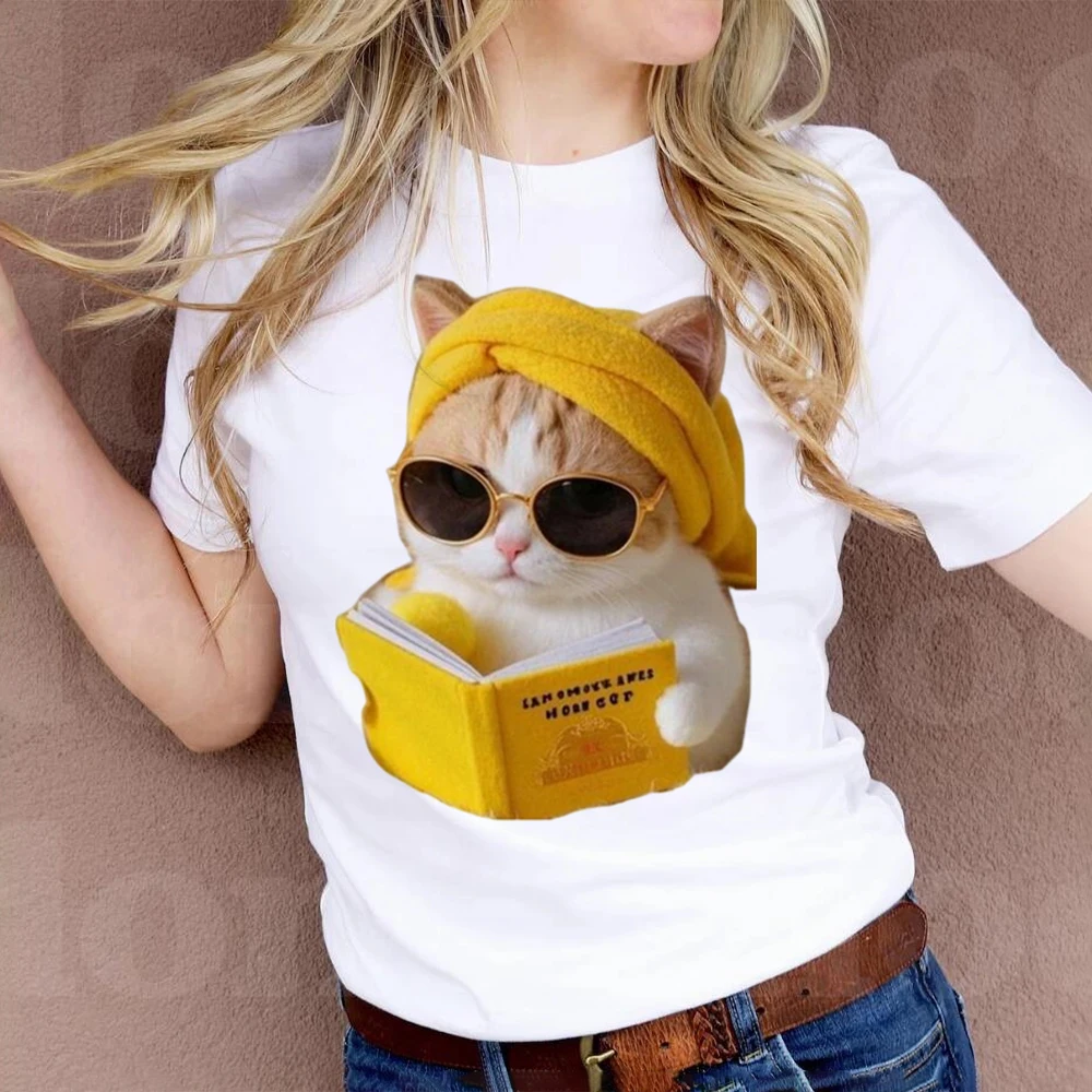 graphic t shirts I'm in Love with My GF Funny Cat T-shirts Boyfriends Loose O-Neck  Tee Men's Short Sleeve T-shirt Couple Tees