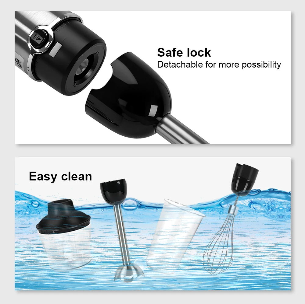 4-in-1 elektrischer Stab, handgewerblicher Mixer, Küchenmaschine, Schneebesen, Mixer, Entsafter, Fleischwolf – Detail 9