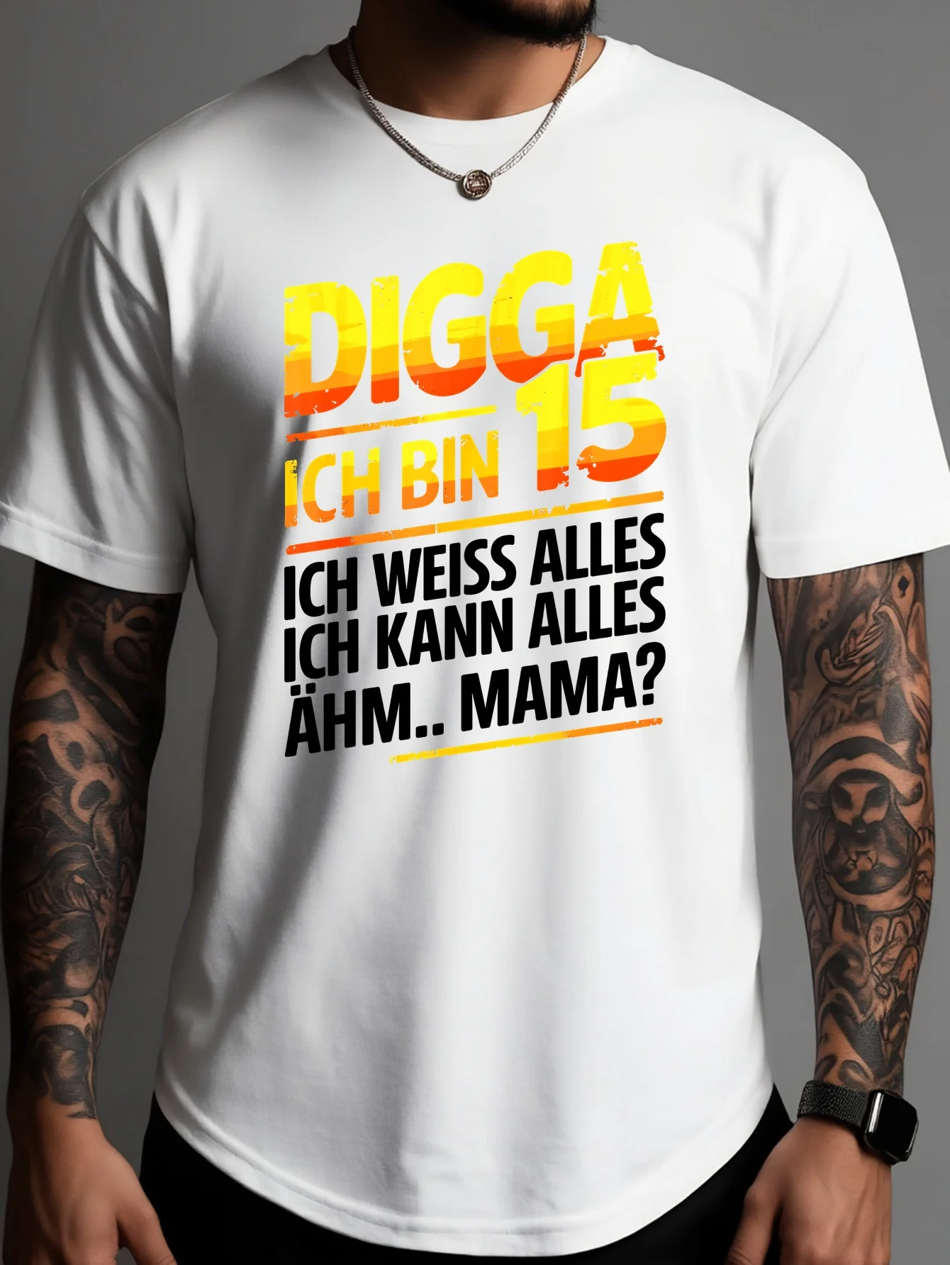 Men Cotton Tee German Digga 15 Funny Teen Slogan Print Short Sleeve Crew Neck Casual Street T Shirt For Young Guys Summer Tops