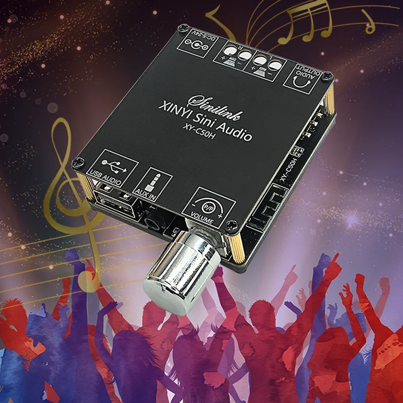 C50H Bluetooth 5.0  TPA3116D2 Digital Wireless 50W*2 Audio Power Amplifier Stereo Board Bluetooth Amp Amplificador 3.5MM USB APP