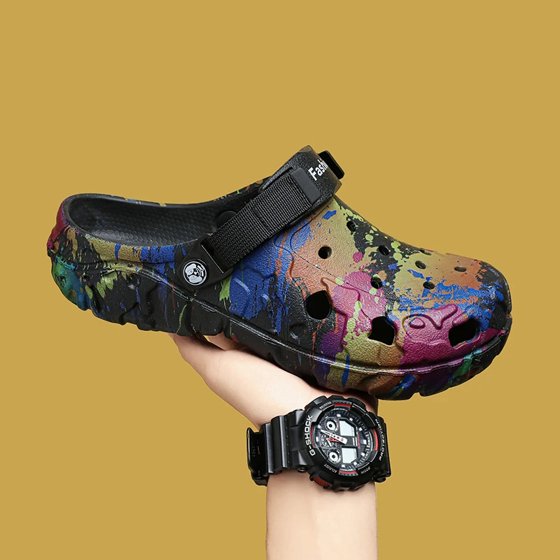 شباشب رجالية جديدة صنادل أحذية رجالية للحديقة أحذية مسطحة صنادل مموهة أحذية رياضية رجالية أحذية منزلية للنشاط الخارجي #3