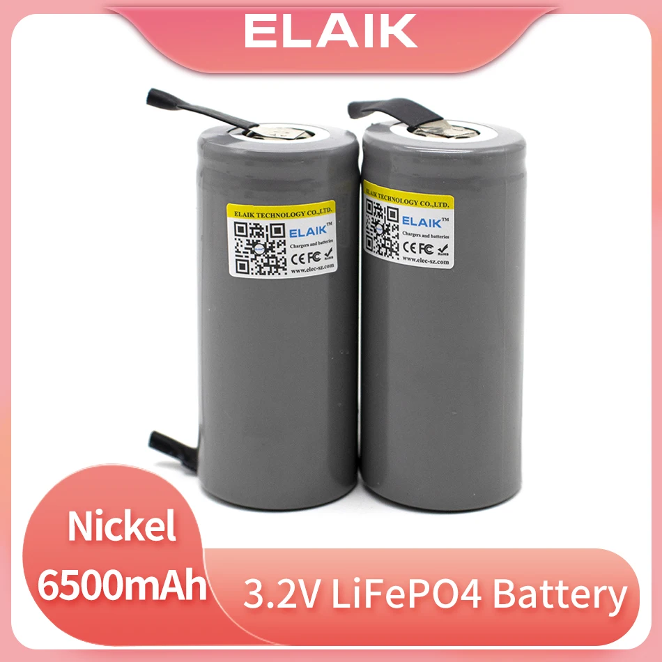 1-16 buah ELAIK 3.2 V 32700 6500mAh baterai LiFePO4 35A pelepasan terus-menerus maksimum 55A baterai daya tinggi + nikel DIY