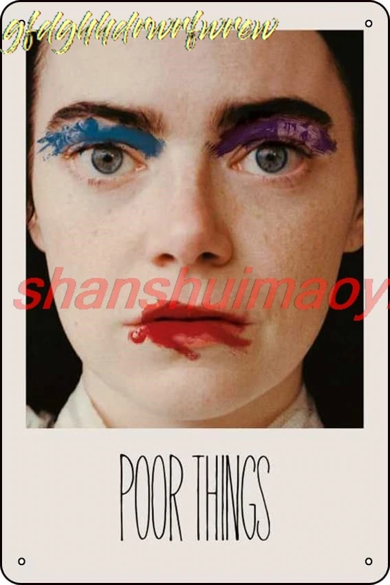 Poor Things (2023) Movie Poster Bar Cafe living room bedroom wall trim Materia lMetal Mounting Type Wall Mount Tin Sign, 8X sign