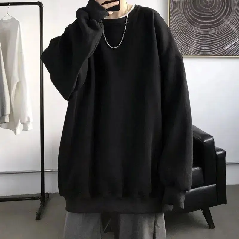 

Man Fashion No Hat Hoodies Kpop Korean Style Oversized Cotton Casual Trendy Harajuku Loose-Fitting Youth Streetwear Popular Boxy