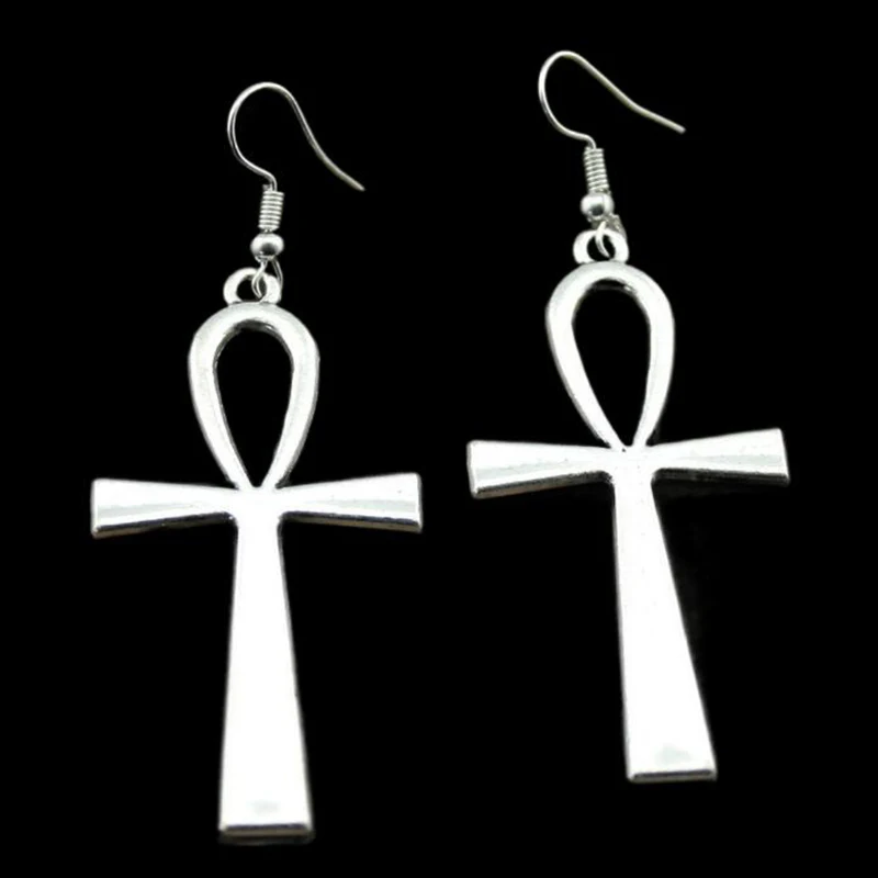 

100 Pairs Handmade Vintage Big Nefertti Ankh Crosses Earrings Egyptian Dangle Women's Y2K Aesthetic Jewelry Accessories 2024 New