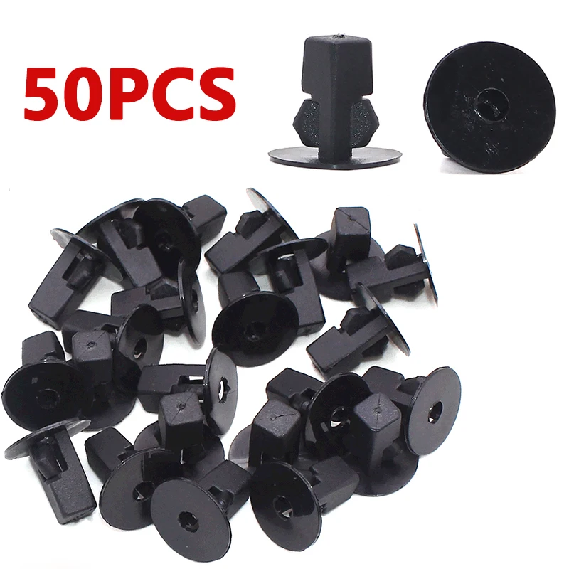 50Pcs Auto Bumper Fastener 9mm Hole Rivet Retainer Push Cover Fender Car Door Trim Panel Clip Car Fastener Clip Accessories