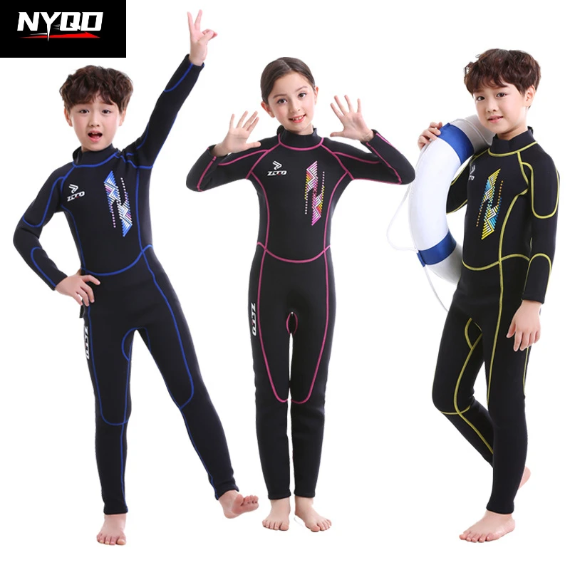 

Outdoor Children's Swimming Wetsuit 2.5MM One-piece Warm Snorkeling Surfing Jellyfish Suit for Boys and Girls Winter Swimsuit