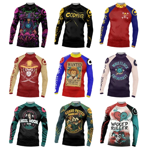 Imagen 1 del producto Cody Lundin Producter hombres impresionante deportes Jiu jitsu No Gi Rashguard Upf 50 + ciclismo correr cuello alto compresión gimnasio camisetas