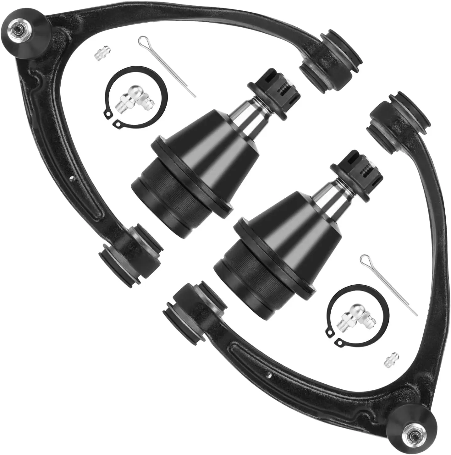 Front Upper Control Arms, Forged Steel Suspension Kit with Lower Ball Joints, 4-Piece, Fits 2007-2014 1500 Trucks and SUVs