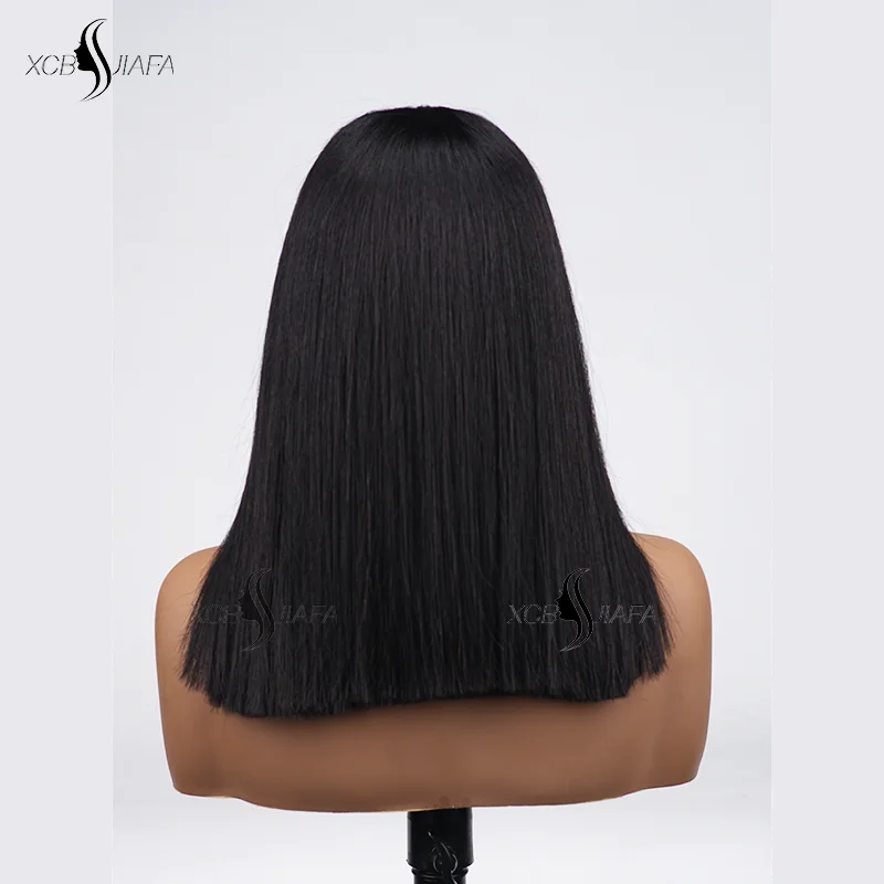 13x4 Natural negro Bob corto recto 13x4 HD pelucas de encaje transparente Pre desplumado peluca de cabello humano con frente de encaje peluca de cabello brasileño