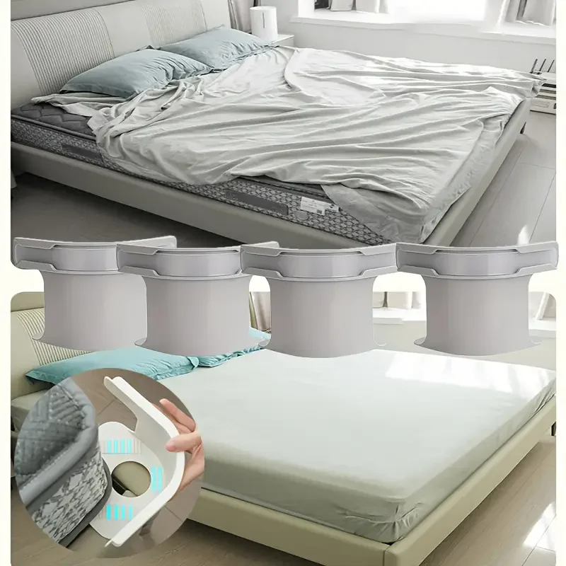 4 Heavy Duty Sheet Holders, Non-Slip Mattress Straps for All Sheet Sizes, Easy Install & Secure Fit, Modern Bedding