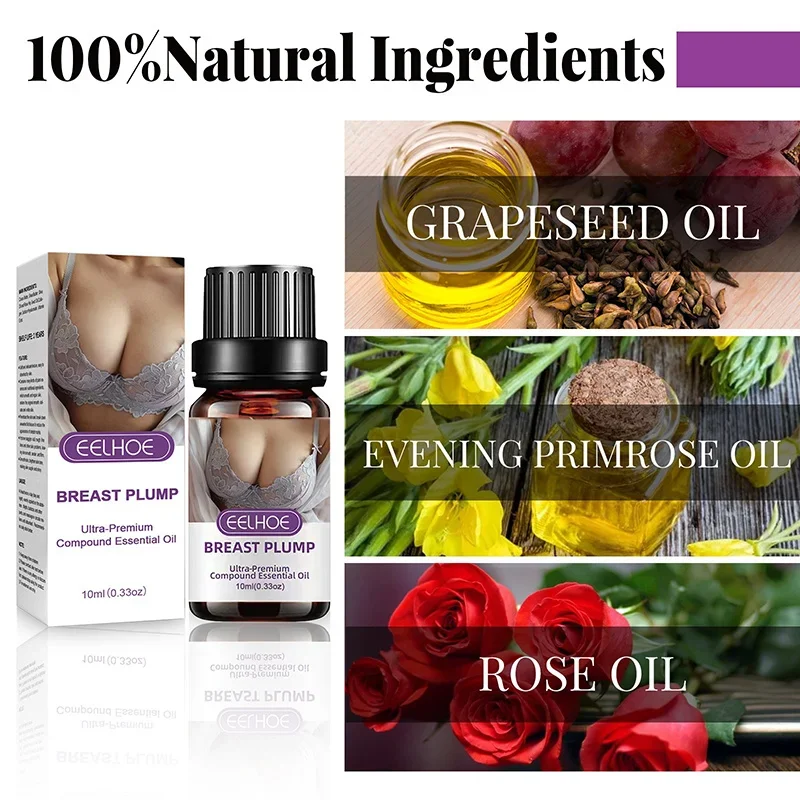 100% Natural Breast Enlargement Essential Oil Chest Lift Firm Enhancer Serum Buttock Plump Growth Massage Boobs Bigger Bust Care