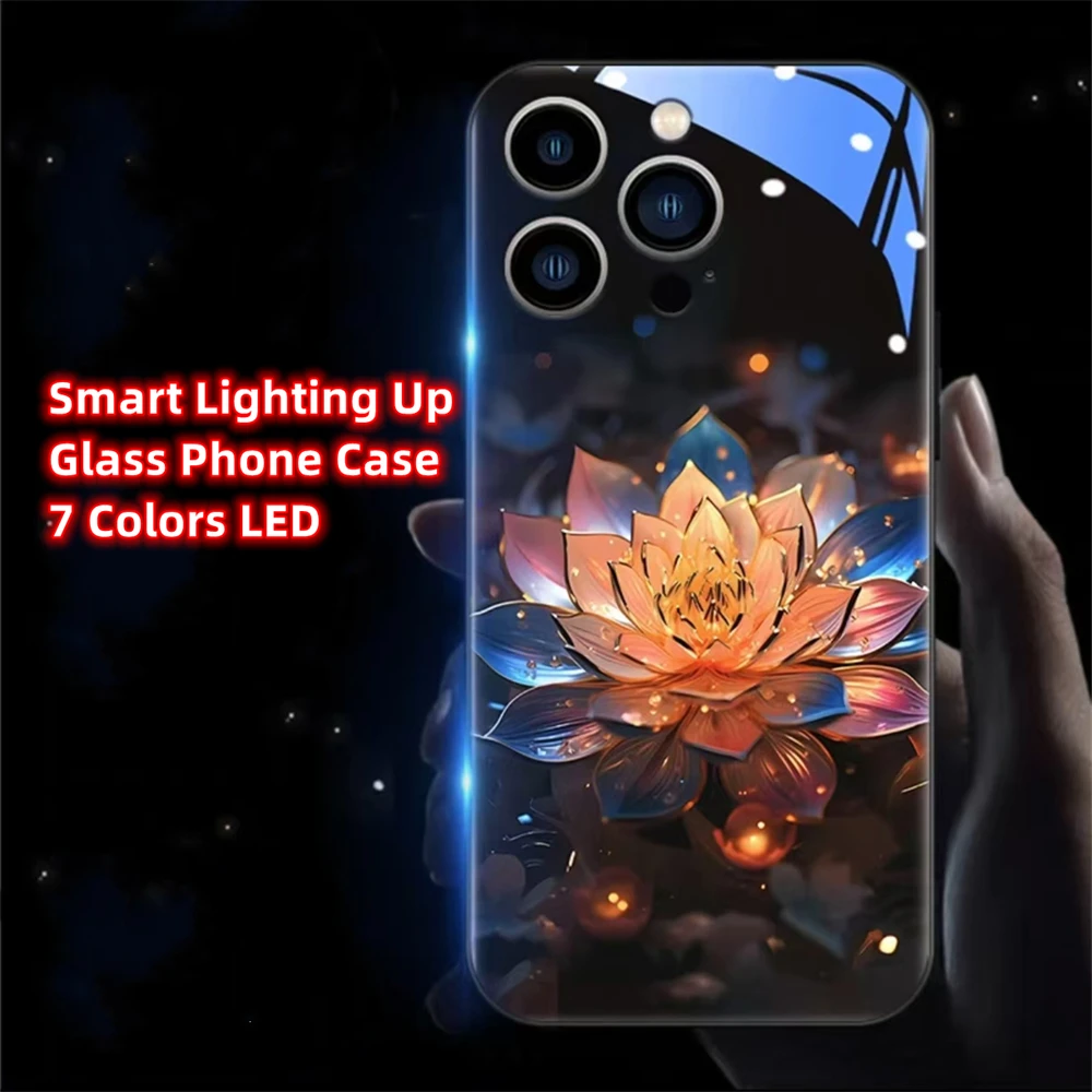 Reine Kristall-Lotus-Design-Handyhülle mit Sound-Musik-Steuerung und LED-Licht für Samsung S26 S25 S24 S23 S22 S21 S20 FE Plus Ultra – Detail 30