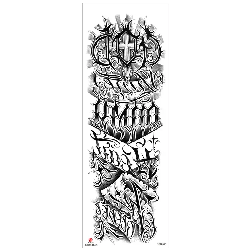 10 Stuks Volledige Arm Waterdichte Tattoo Sticker Indian Grote Bloem Arm Tijdelijke Tattoo Sticker Body Art Nep Tattoo Cuckold Accessoire