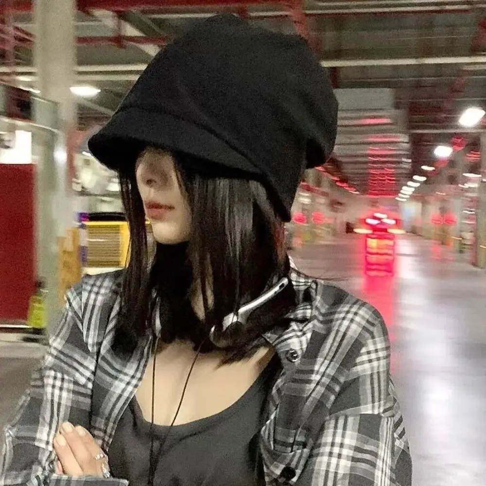 바이저 베레모 단색 비니 모자 따뜻함 유지 귀 보호 슬라우치 배기 캡 두꺼운 면 스컬 캡 유니섹스