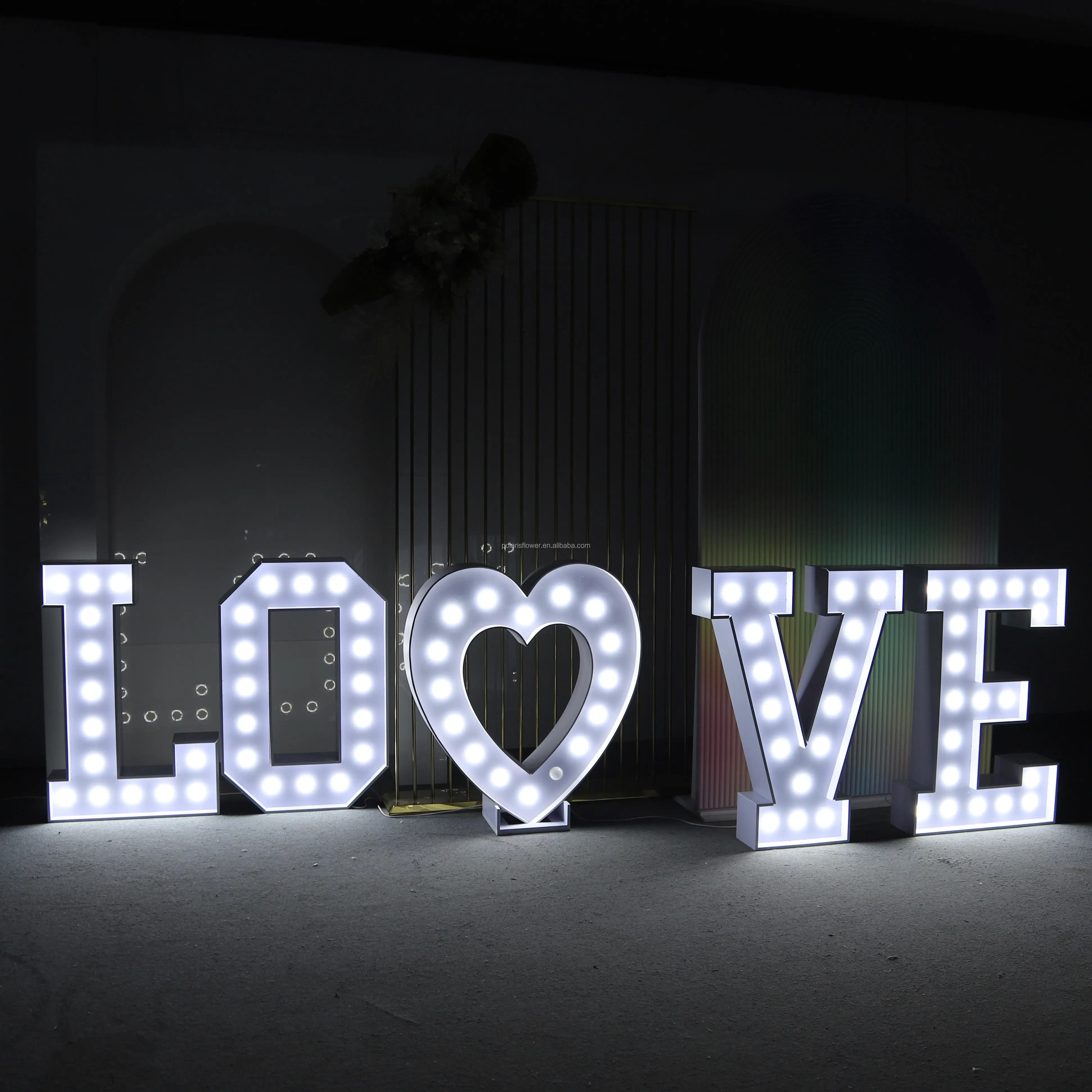 Illuminated LOVE White PVC Character Letter Stand for Restaurant Event Party Wedding Decorations