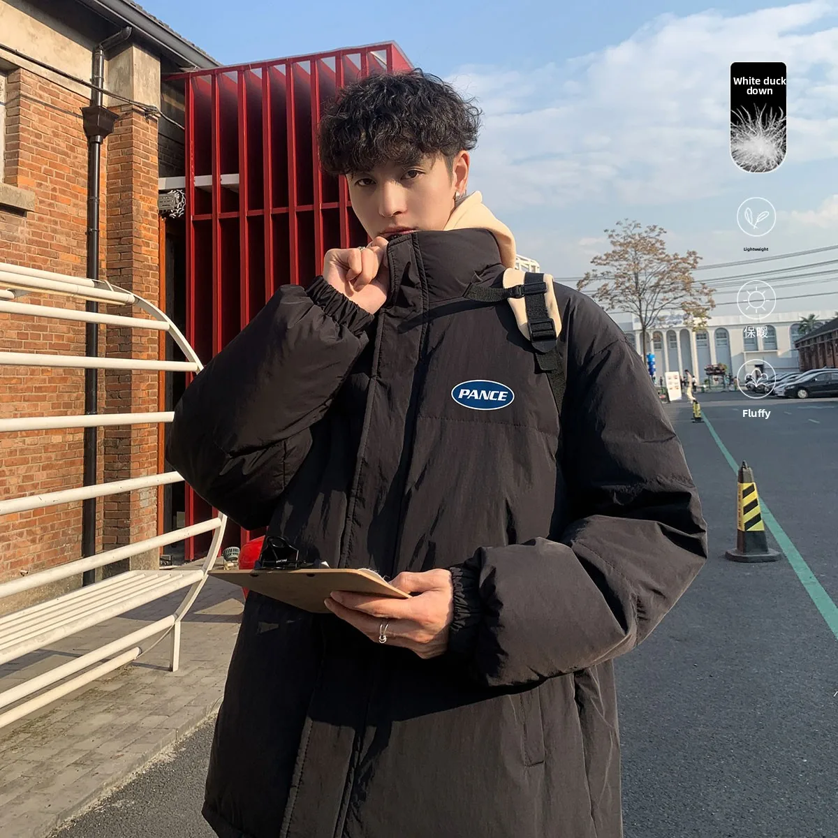 

Men's down Jaet Winter New Sle White Du down Lightweight Thi Warmth Youth Winter Faion Anti-Cold Outerwear