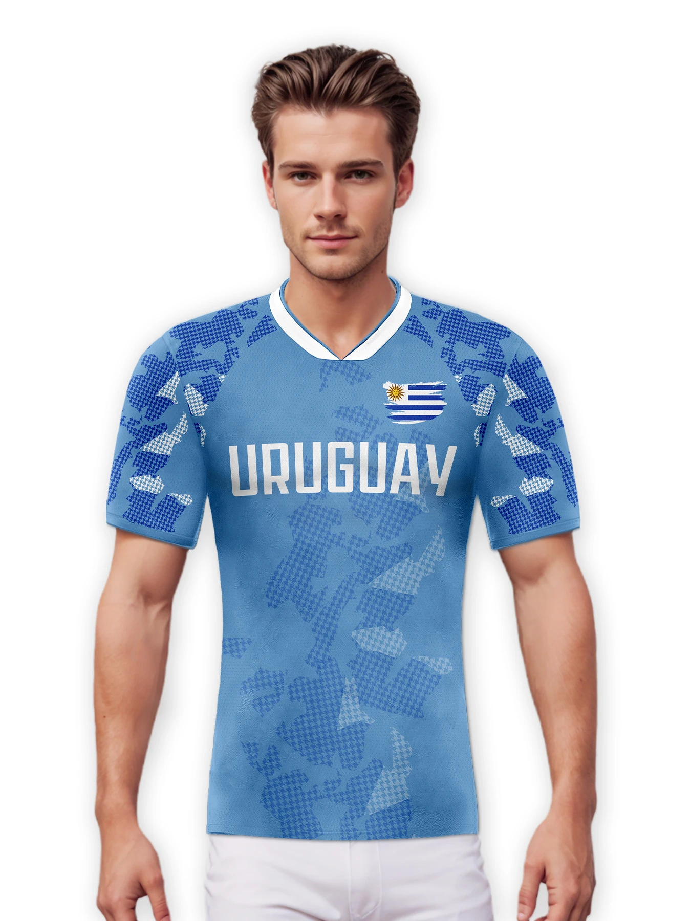 Custom Uruguay Soccer Jersey Personalized Name Number, National Team Football Shirt Flag Design for Men Kids Women