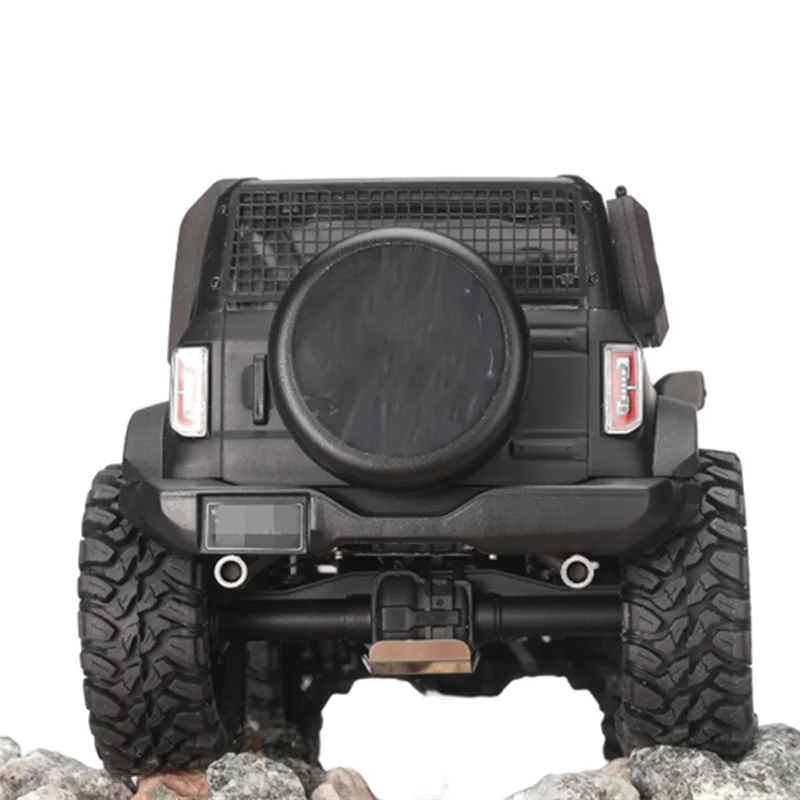 Garganta traseira do tubo de escape de metal para Traxxas TRX4M Bronco Defender 1/18 RC Crawler Car Upgrade Parts