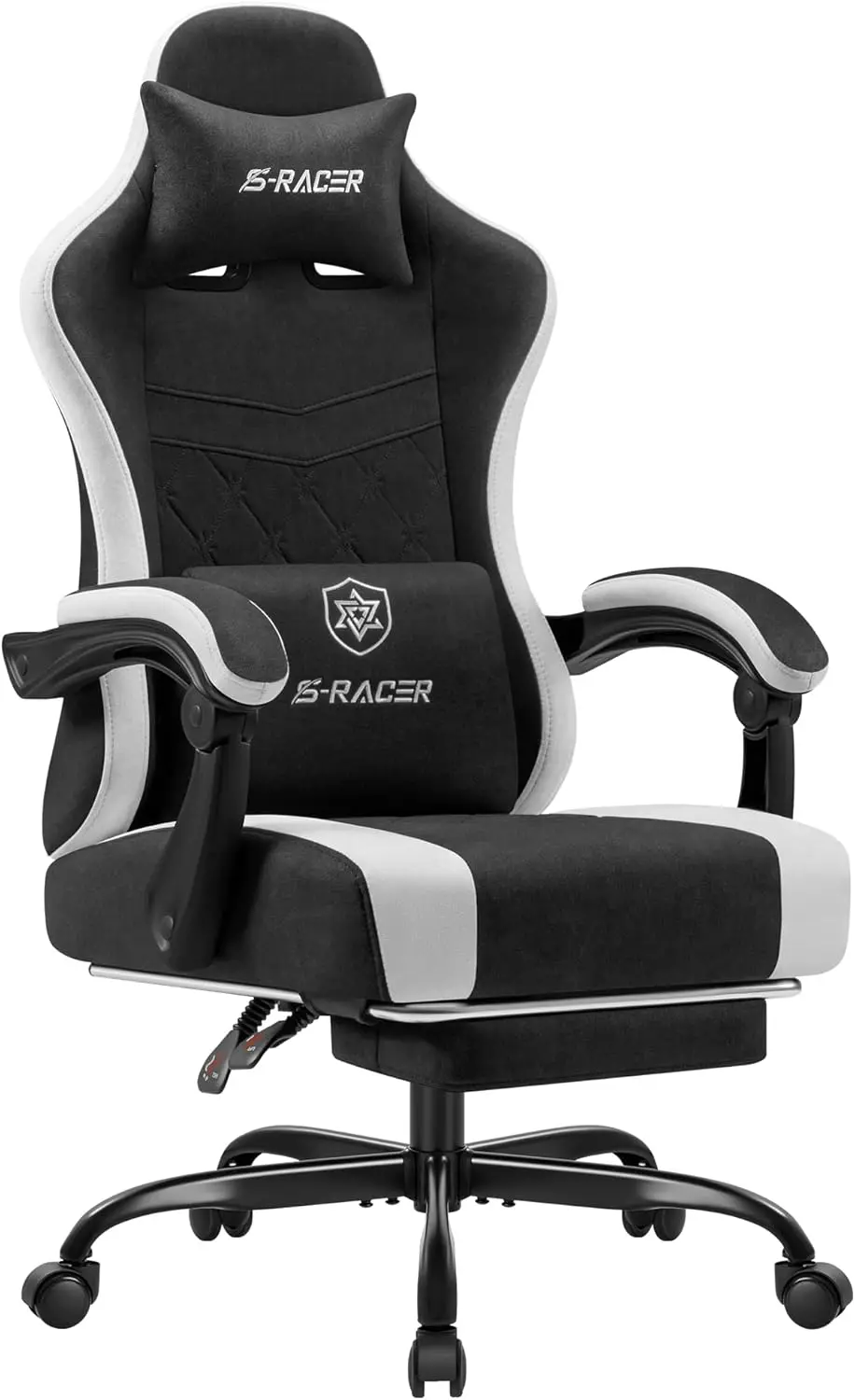 

Gaming Chair with Massage & Footrest, Ergonomic Computer Office Chair, High-Back Racing Style