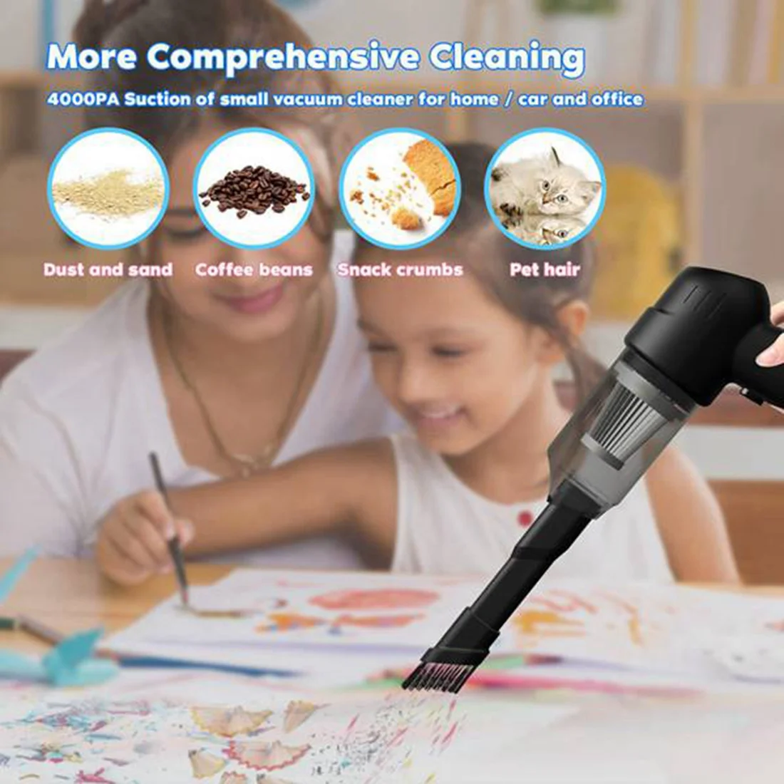 ABVI-12000PA Wireless Car Vacuum Cleaner For Car & Home Use Portable Cordless Mini High Suction Vacuum Cleaner