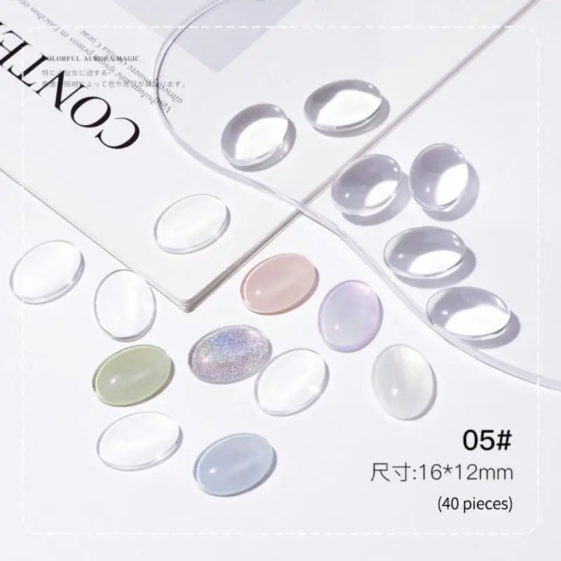 Hight Transparent acrylic nail art printing bean color nail polish color display tool glass beads DIY Manicure Decoration Stone